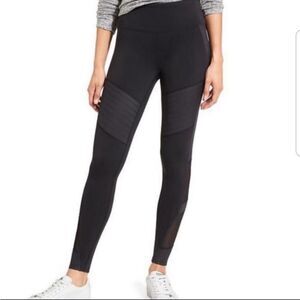 Athleta High Rise Powerful Gleam black moto leggings